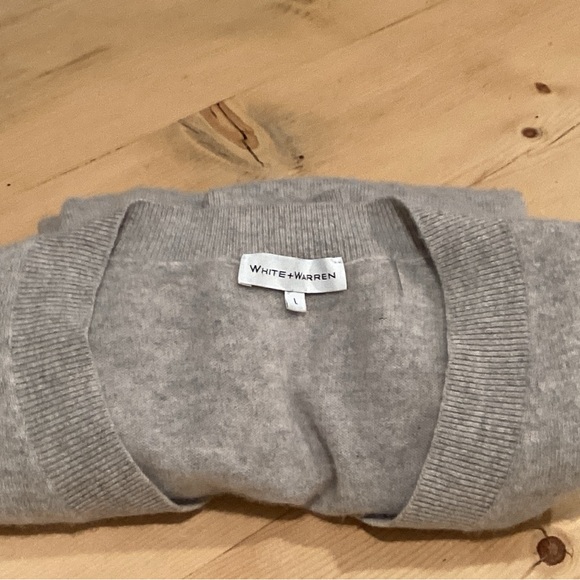 White+Warren Cashmere V-Neck Size Large Women Gray - Picture 2 of 10